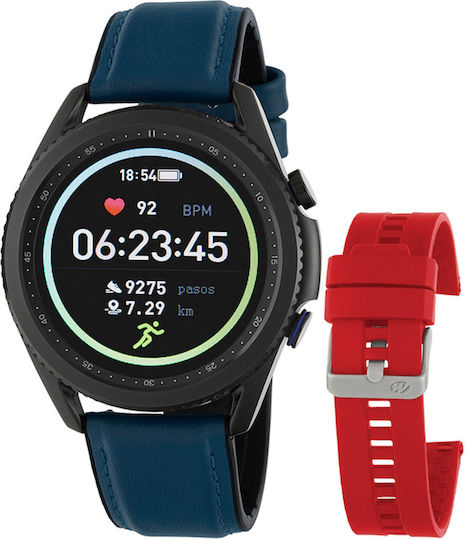 Marea Β57011 47mm Smartwatch with Heart Rate Monitor (Blue) view 1