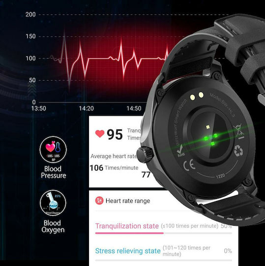 BlitzWolf BW-HL3 Waterproof Smartwatch with Heart Rate Monitor (Black) vista 6