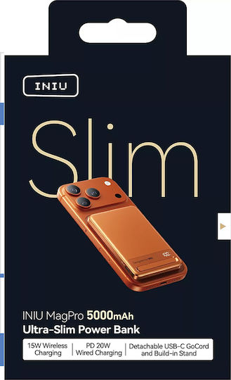 Iniu MagSafe Power Bank 10000mAh 25W with USB-C Port Orange vue 5