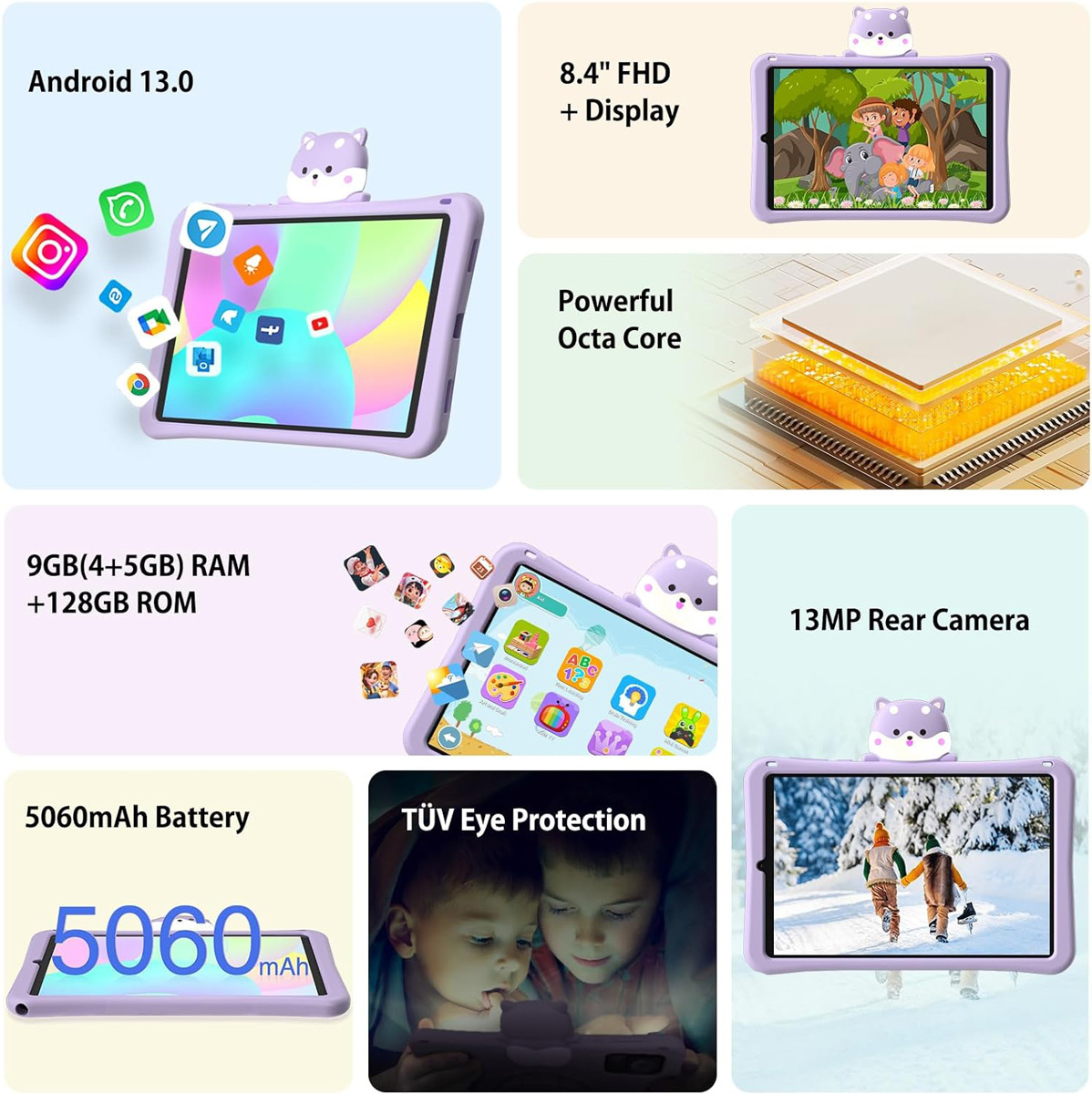 Doogee T20mini KID 4G 8.4Inches Tablet (4GB/128GB) Purple view 6