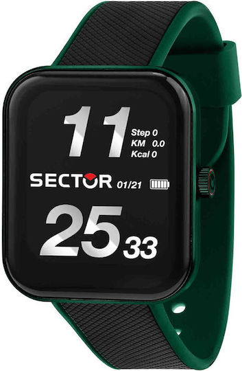 Sector S03 Pro Light Smartwatch with Heart Rate Monitor (Black/Green) view 1