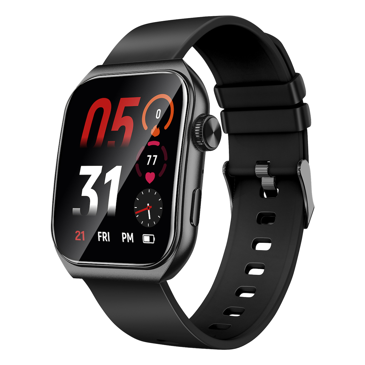 Akashi Connected 42mm Smartwatch with Heart Rate Monitor (Black) view 1