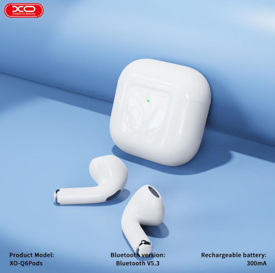 XO Q6 Pro Earbud Bluetooth Handsfree Earphones with Charging Case White view 7