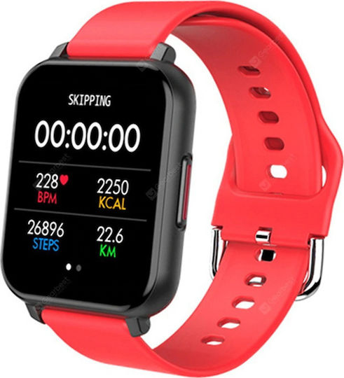 T82 Smartwatch with Heart Rate Monitor (Red)