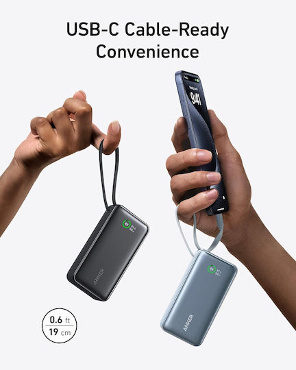 Anker Nano 545 Power Bank 10000mAh 30W with USB-A Port and USB-C Port Power Delivery Black view 5