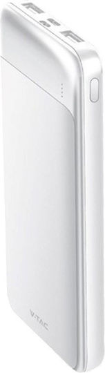 V-TAC 7834 Power Bank 10000mAh with USB-A Port and USB-C Port White