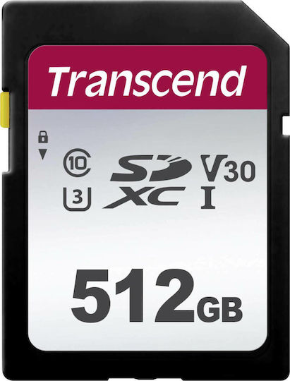 Transcend 300s SDXC 512GB Class 10 U3 V30 UHS-I view 1