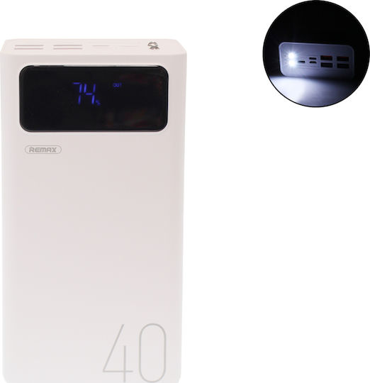 Remax RPP-113 Power Bank 40000mAh with 4 USB-A Ports White vista 2
