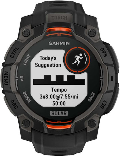 Garmin Instinct 3 Solar Aluminium 45mm Waterproof Smartwatch with Heart Rate Monitor (Black with Black Band) vue 4