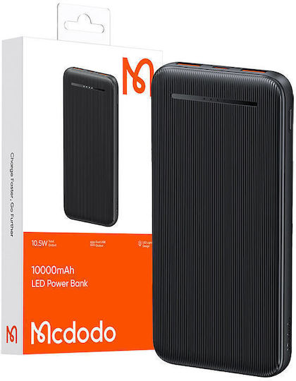 Mcdodo MC-4631 Power Bank 10000mAh 10.5W with 2 USB-A Ports and USB-C Port Black view 3