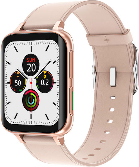 Twinkler Smartwatch Idealstore 1.78" Ltps Display Call Function Heart Rate Sensor Pulse Oximeter Sleep Monitor Multi-sport Water Resistant Compatible Android Ios Gold Leather
