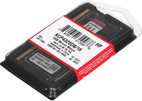 Kingston DDR4 with Module 1x16GB and Speed 3200 for Laptop KCP432SD8/16 Ansicht 8