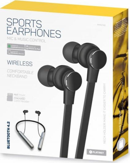 Platinet PM1074 In-ear Bluetooth Handsfree Earphones Black view 2