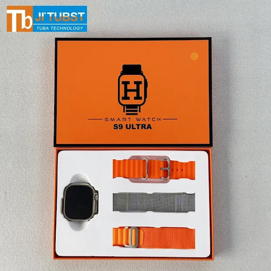 S9 Ultra Smartwatch with Heart Rate Monitor (Orange) view 2