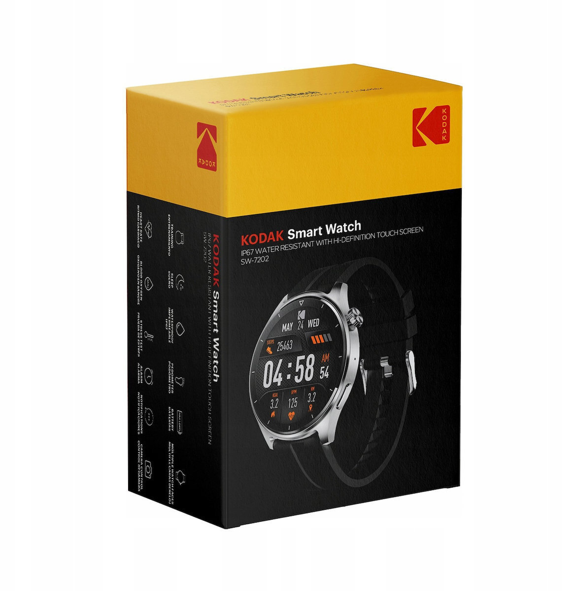 Smartwatch IP67 GPS Heart Rate Saturation 10 Days Standby Kodak SW-7202 view 3