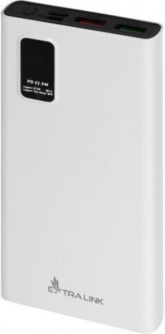 Extralink EPB-067W Power Bank 10000mAh 22.5W with 2 USB-A Ports and USB-C Port White view 2