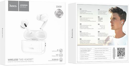 Hoco EW59 In-ear Bluetooth Handsfree Earphones with Charging Case White view 6