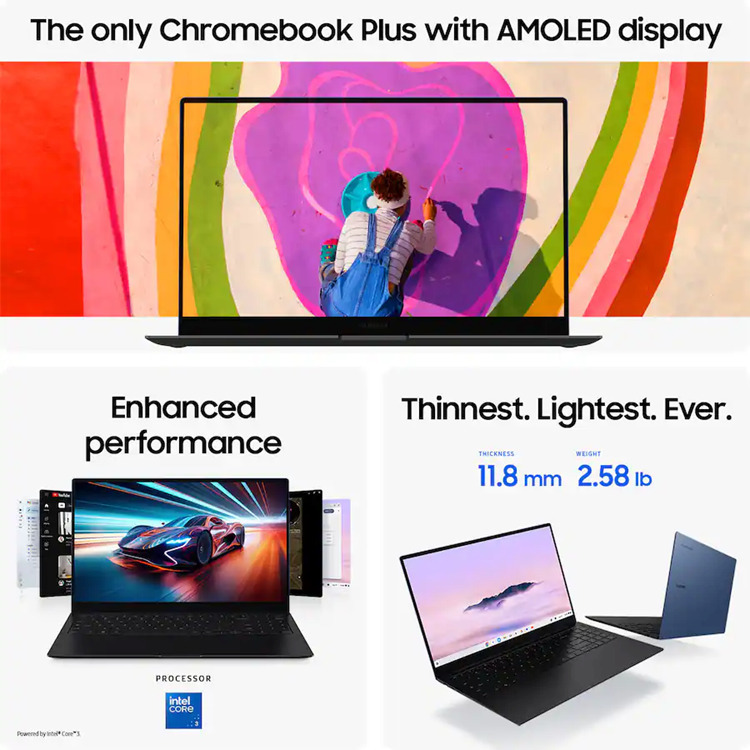 Samsung Galaxy Chromebook Plus 15.6" FHD (Core 3-100U/8GB/256GB SSD/Chrome OS) (US Keyboard) view 6