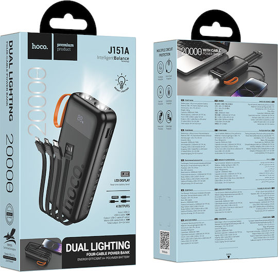 Hoco J151A Spirit Power Bank 20000mAh Black view 2