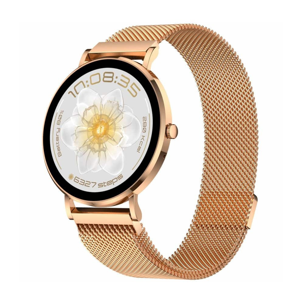 Aurafit AM28 Smartwatch with Heart Rate Monitor Gold