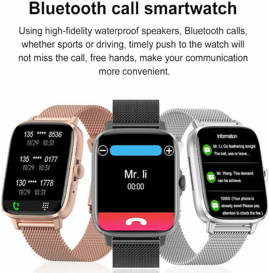 DT NO.1 DT102 38mm Smartwatch with Heart Rate Monitor (Black) vue 9