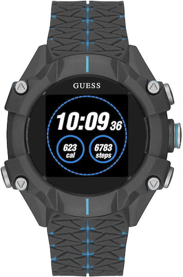 Guess Rex C3001G3 47mm Smartwatch with Heart Rate Monitor (Black)