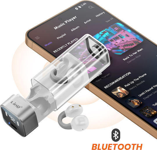 LinQ R9562 Bone Conduction Bluetooth Handsfree Earphones White view 2