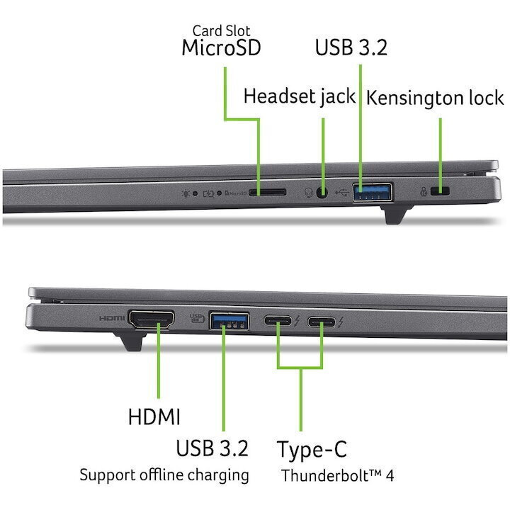 Acer Aspire 16 AI 16" OLED 120Hz (Ultra 5-226V/16GB/1TB SSD/No OS) Steel Gray (International English Keyboard) view 9