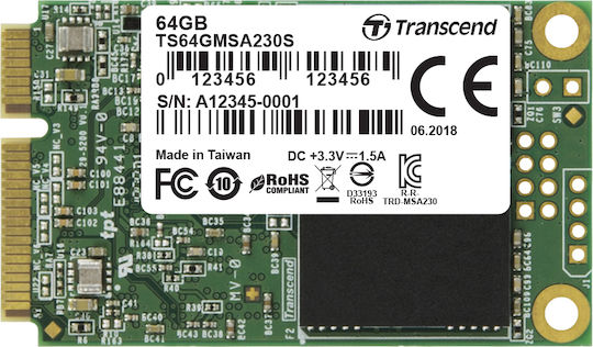 Transcend 230S SSD 64GB mSATA with SATA III Connection view 6