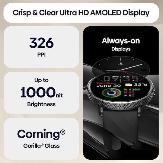 Zeblaze GTR 3 Pro Smartwatch with Heart Rate Monitor (Black) view 4