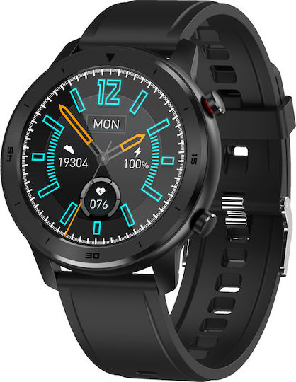 DAS.4 SQ12 Smartwatch with Heart Rate Monitor (Black Rubber) view 2