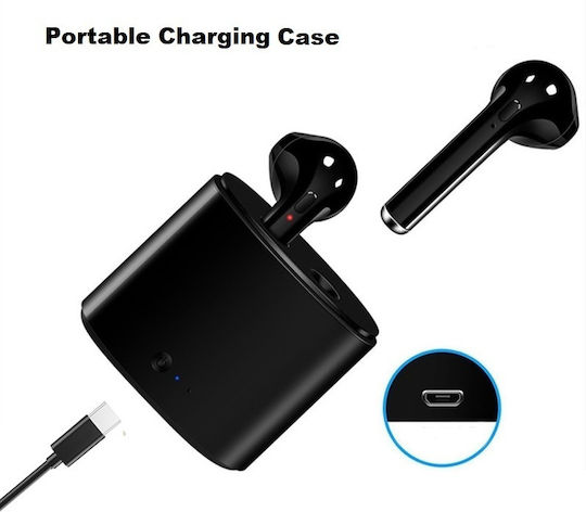 i7s Earbud Bluetooth Handsfree Earphones with Charging Case Black view 4