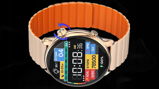 Imiki Holo TG2 46mm Smartwatch with Heart Rate Monitor (Gold) view 4