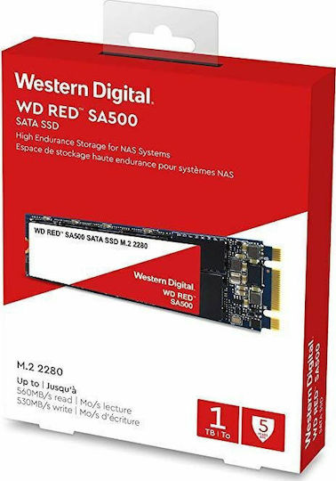Western Digital Red SA500 SSD 1TB M.2 Type With SATA III Connection WDS100T1R0B Bulk view 4
