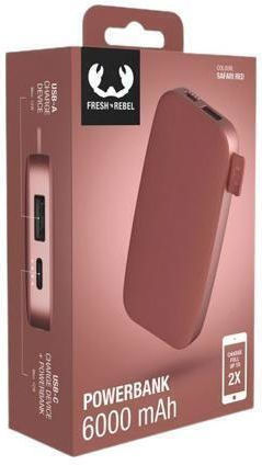 Fresh 'n Rebel Power Bank 6000mAh 20W Power Delivery Red vista 3