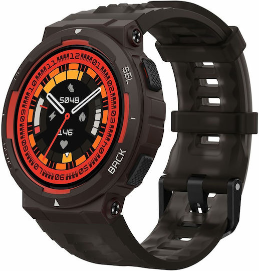 Amazfit Active Edge 46mm Waterproof Smartwatch with Heart Rate Monitor (Lava Black) view 1