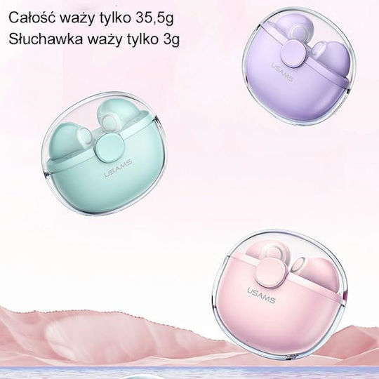 Usams US-BU12 Earbud Bluetooth Handsfree Earphones with Charging Case Purple view 5