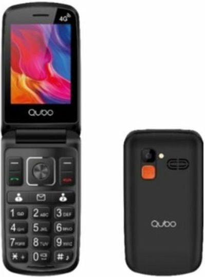 Qubo P-210NW 4G Dual SIM Mobile with Large Buttons Black view 1