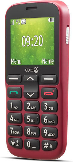 Doro 1380 Dual SIM Mobile with Large Buttons (English Menu) Red view 2