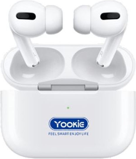 Yookie YKS17 In-ear Bluetooth Handsfree Earphones with Charging Case White view 4