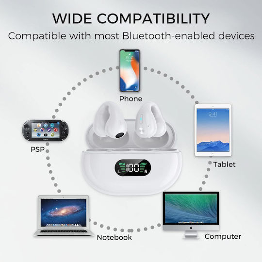 Vichema Tech In-ear Bluetooth Handsfree Earphones with Sweat Resistance and Charging Case White view 5