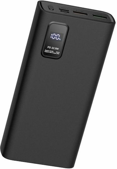 Platinet PL0412 Power Bank 20000mAh 22.5W with 2 USB-A Ports and USB-C Port Power Delivery / Quick Charge 3.0 Black view 2