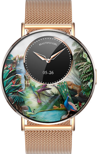 iSEN KM88 46mm Smartwatch with Heart Rate Monitor (Gold) view 7