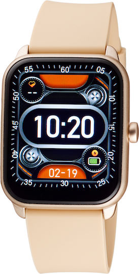 Oxette Smartwatch Gold Beige Silicone Strap 11x75-00300 view 4