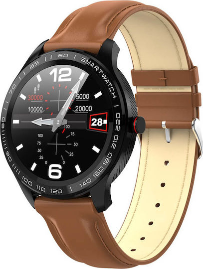 DAS.4 SG08 Stainless Steel 48mm Smartwatch with Heart Rate Monitor (Brown) view 2