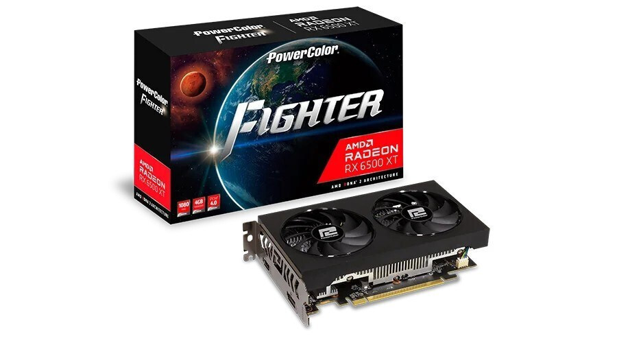PowerColor Radeon RX 6500 XT 4GB GDDR6 Fighter V3 Graphics Card view 1