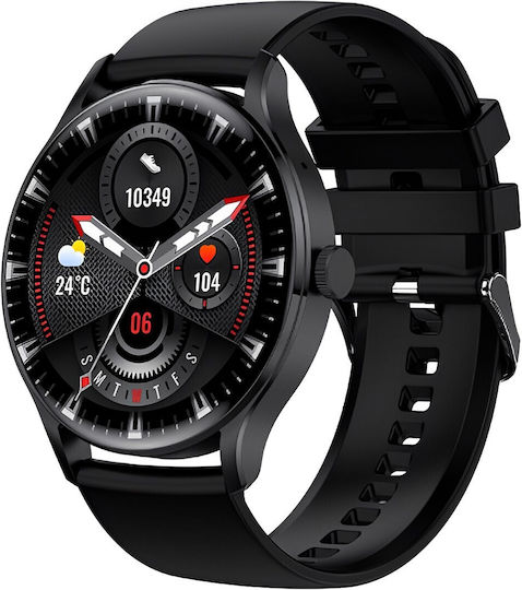 Avatar Fashion Smartwatch Fitness Bracelet Idealstore Full Touch Hd 1.28 Voice Assistant Call Bluetooth Calling Nfc Access Control Android-ios Spo2 Monitoring Heart Rate Sleep Multi-sport Long Battery Black Edition view 1