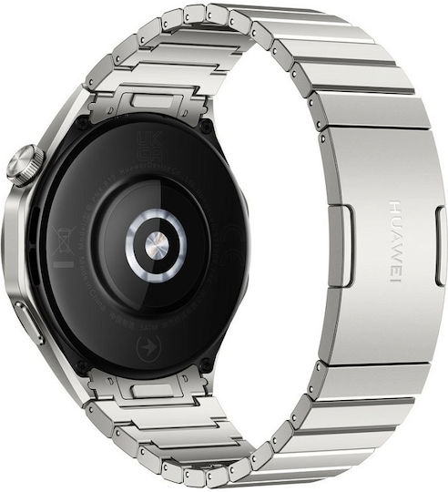 Huawei Watch GT 4 Stainless Steel 46mm Waterproof with Heart Rate Monitor (Grey Stainless Steel Strap) view 3