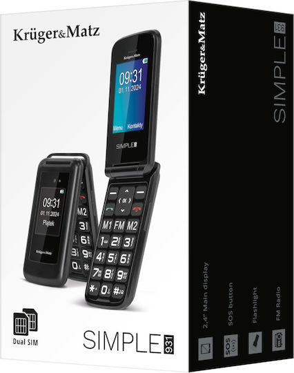 Kruger & Matz Simple 931 4G Dual SIM Mobile with Large Buttons Black view 8