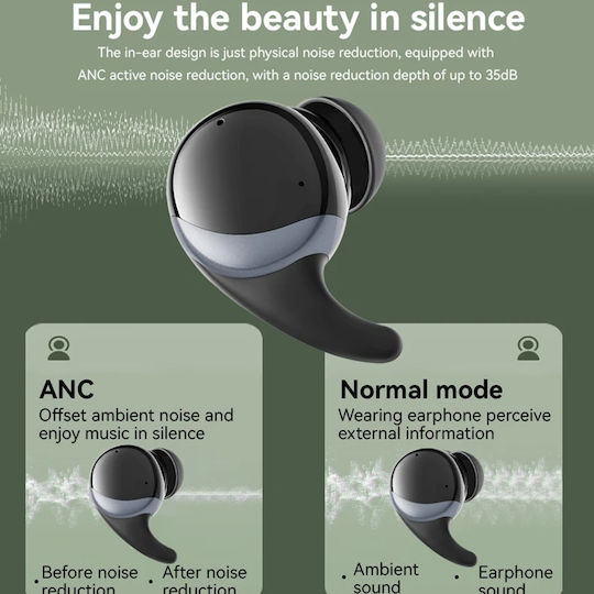 Yesido TWS30 In-ear Bluetooth Handsfree Earphones with Sweat Resistance and Charging Case Black vue 2